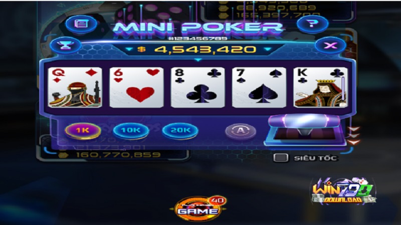 Mini poker của win79 game thực sự chiếm được vô số cảm tình từ người chơi