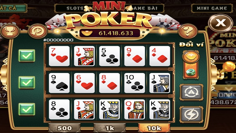 Các bước cá cược mini poker
